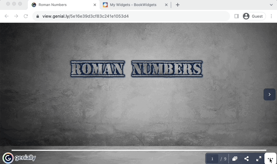 Embed a Genially Presentation in a BookWidgets Split Worksheet