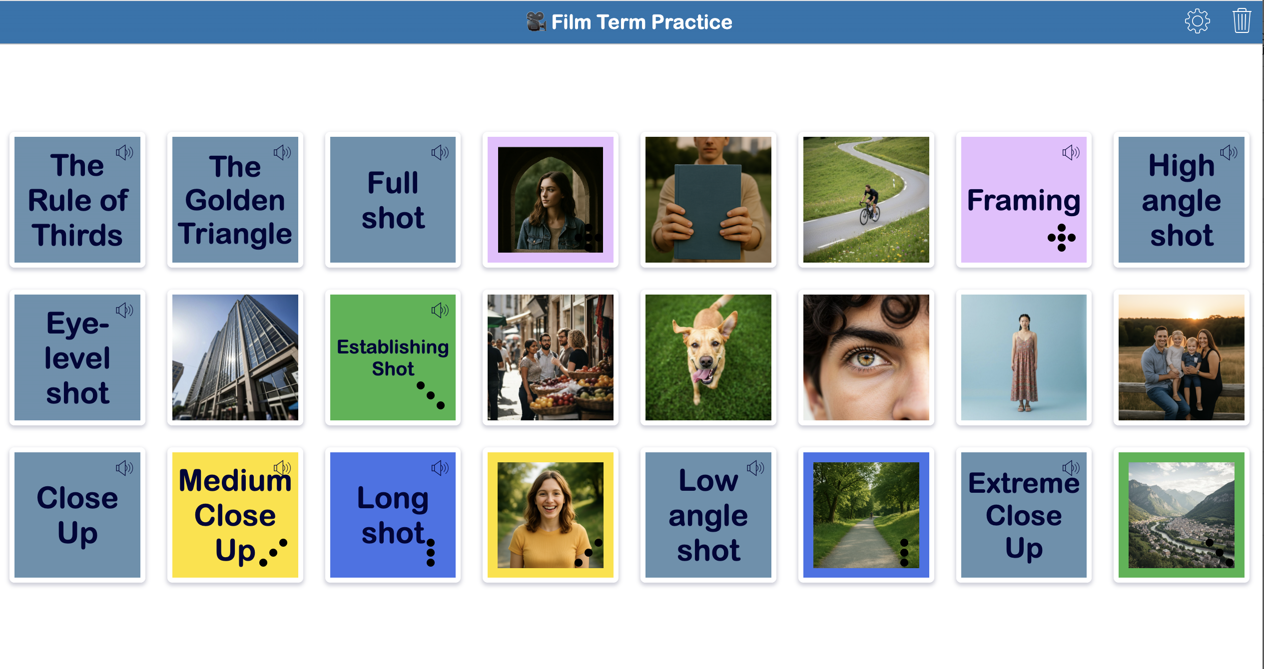 Film Terminology Pair Matching Game