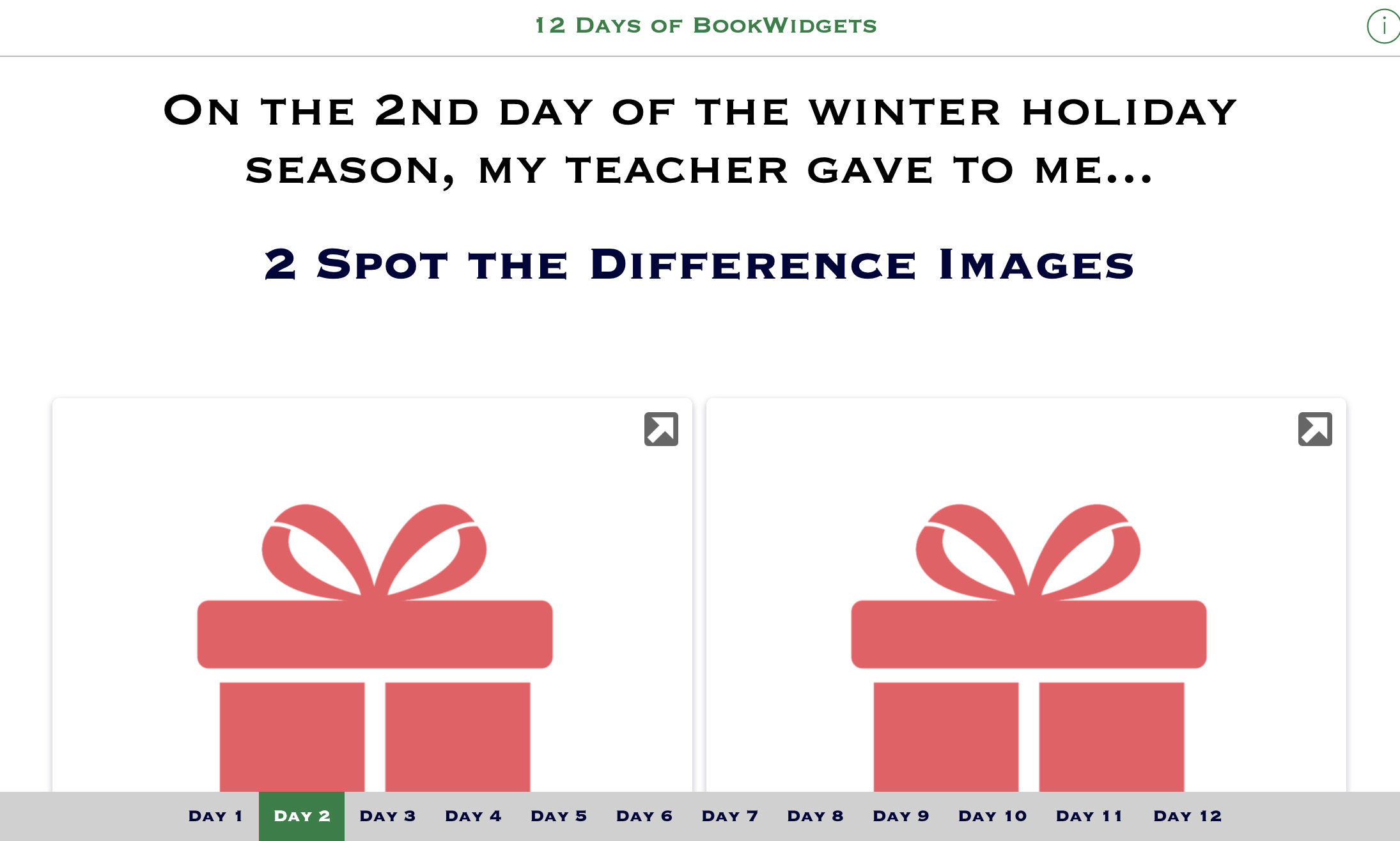 12 Days of BookWidgets winter holiday activities - Themed lesson plan for teaching about holidays