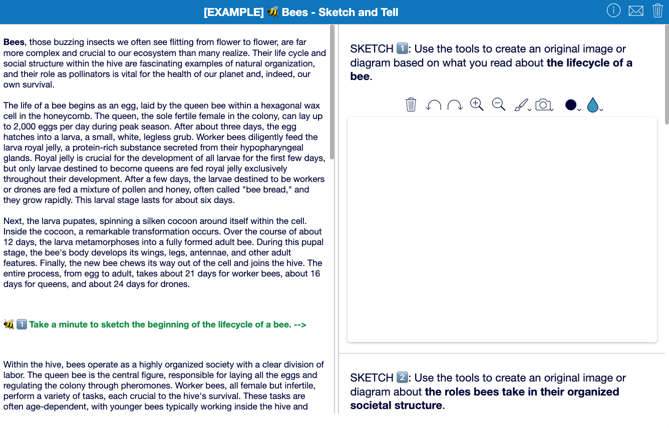 Sketch and Tell EduProtocol example—students draw and explain