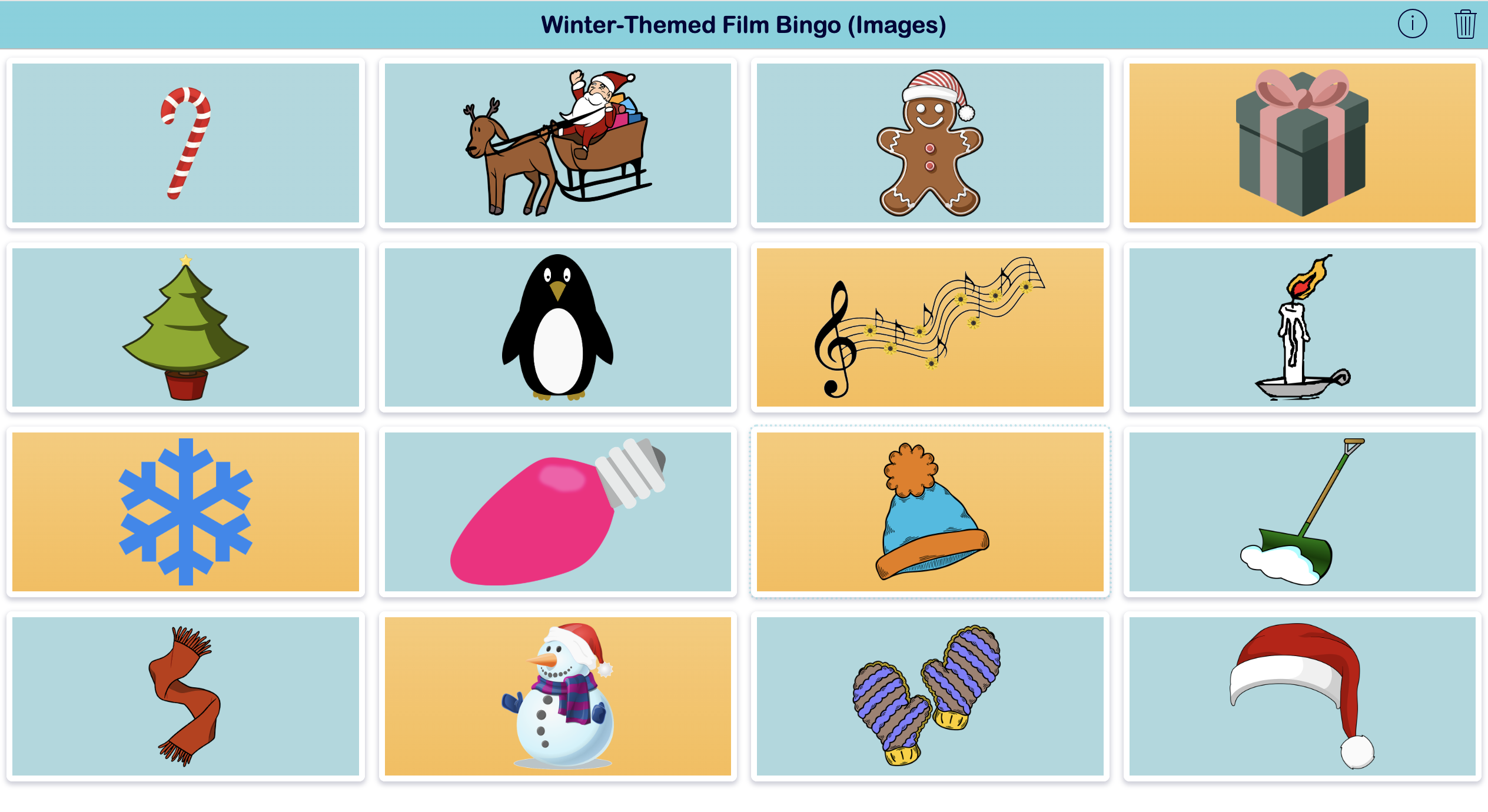 Winter Picture Bingo