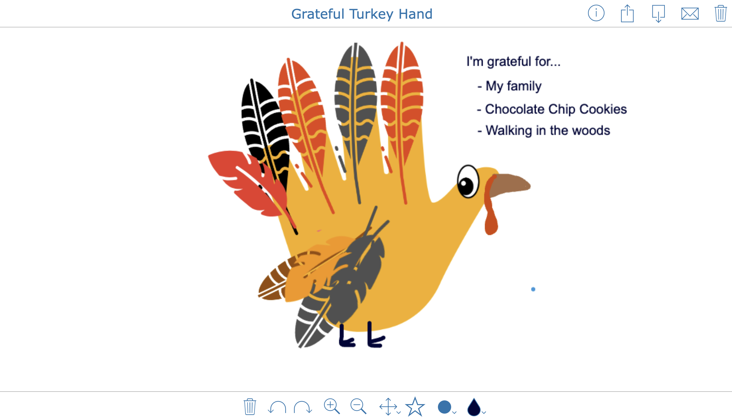 Digital Grateful Turkey Hand SEL activity using BookWidgets Whiteboard