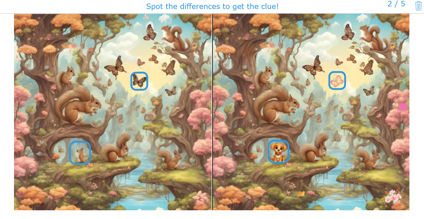 Interactive Alice in Wonderland Spot The Difference activity