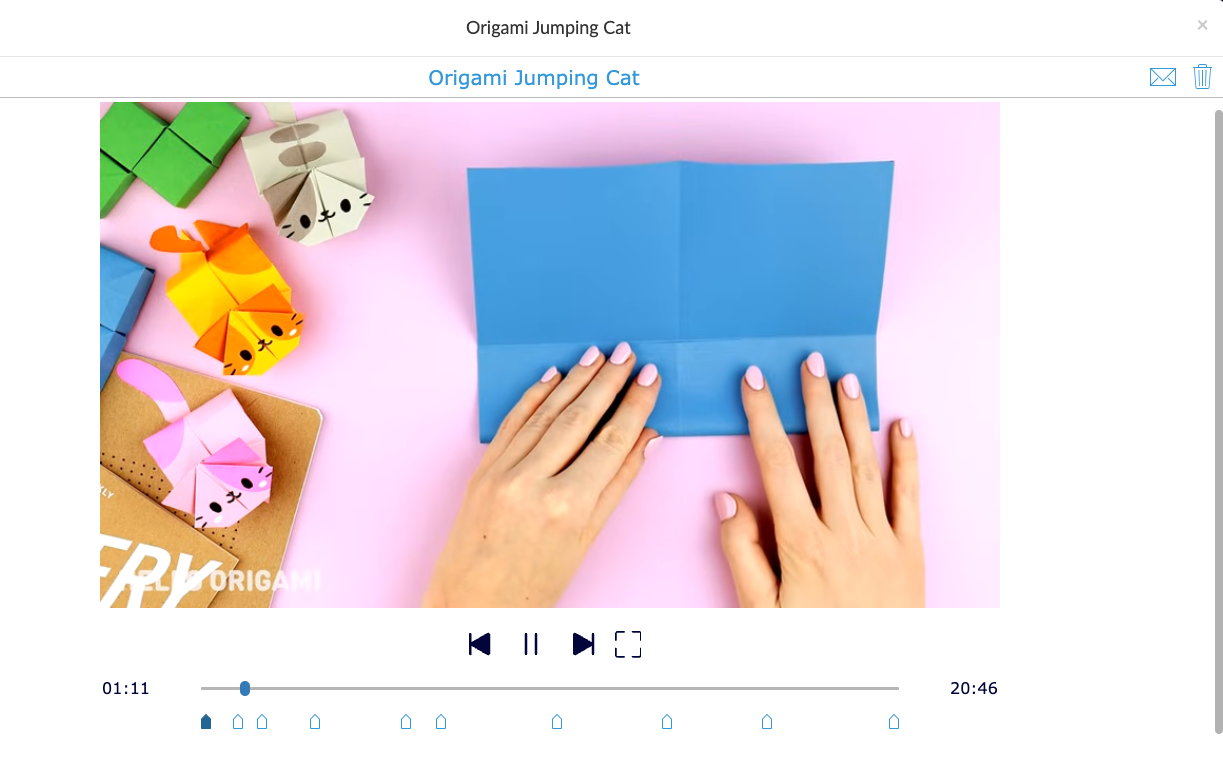 Video Quiz for creating an origami cat as a math activity