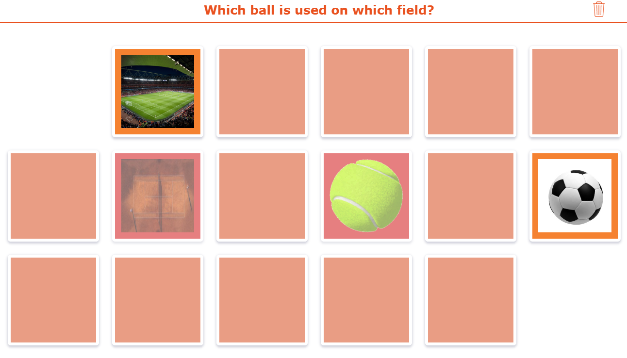 BookWidgets Memory Game designed to improve focus and memory skills, ideal for elementary students