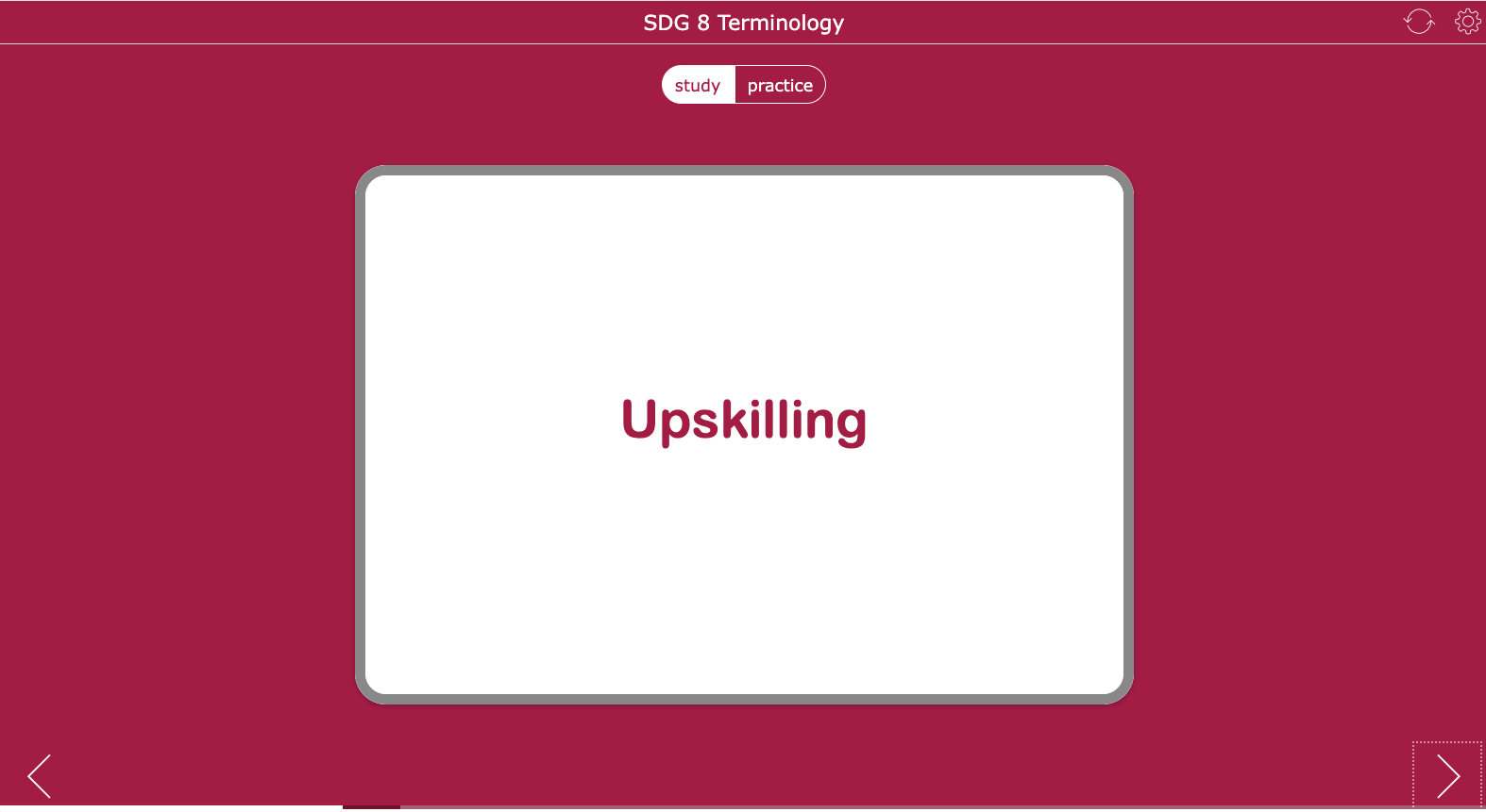 Flashcards SDG 8 Vocabulary and Definitions