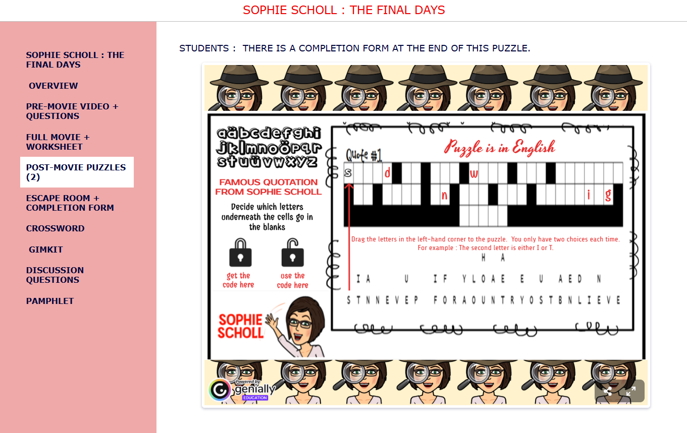 Webquest Sophie Scholl: The Finals Days)