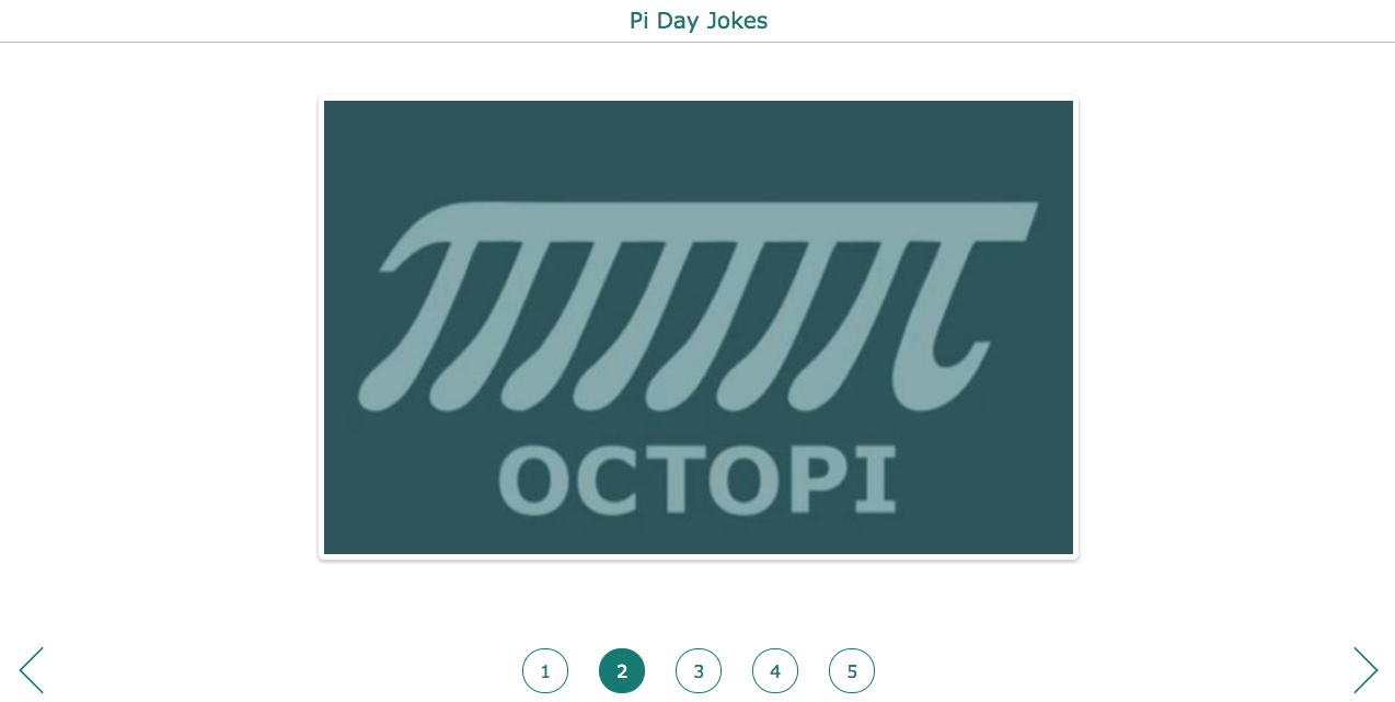 Frame Sequence widget with pi day jokes for math humor
