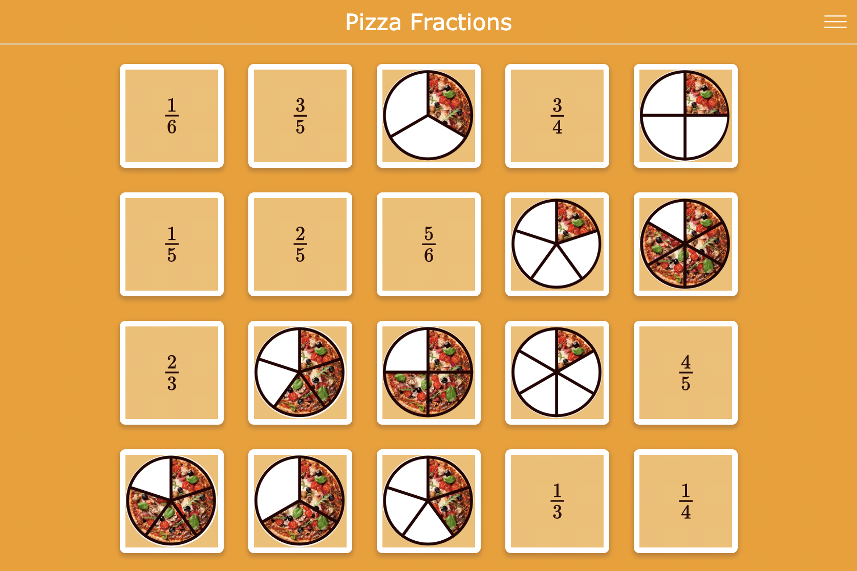 Pizza fraction - Themed lesson plan for teaching fractions