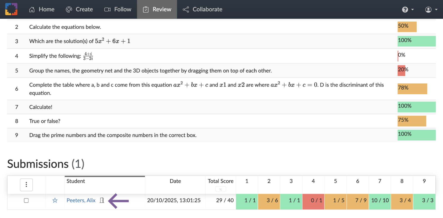 Students using resume codes in BookWidgets exam links