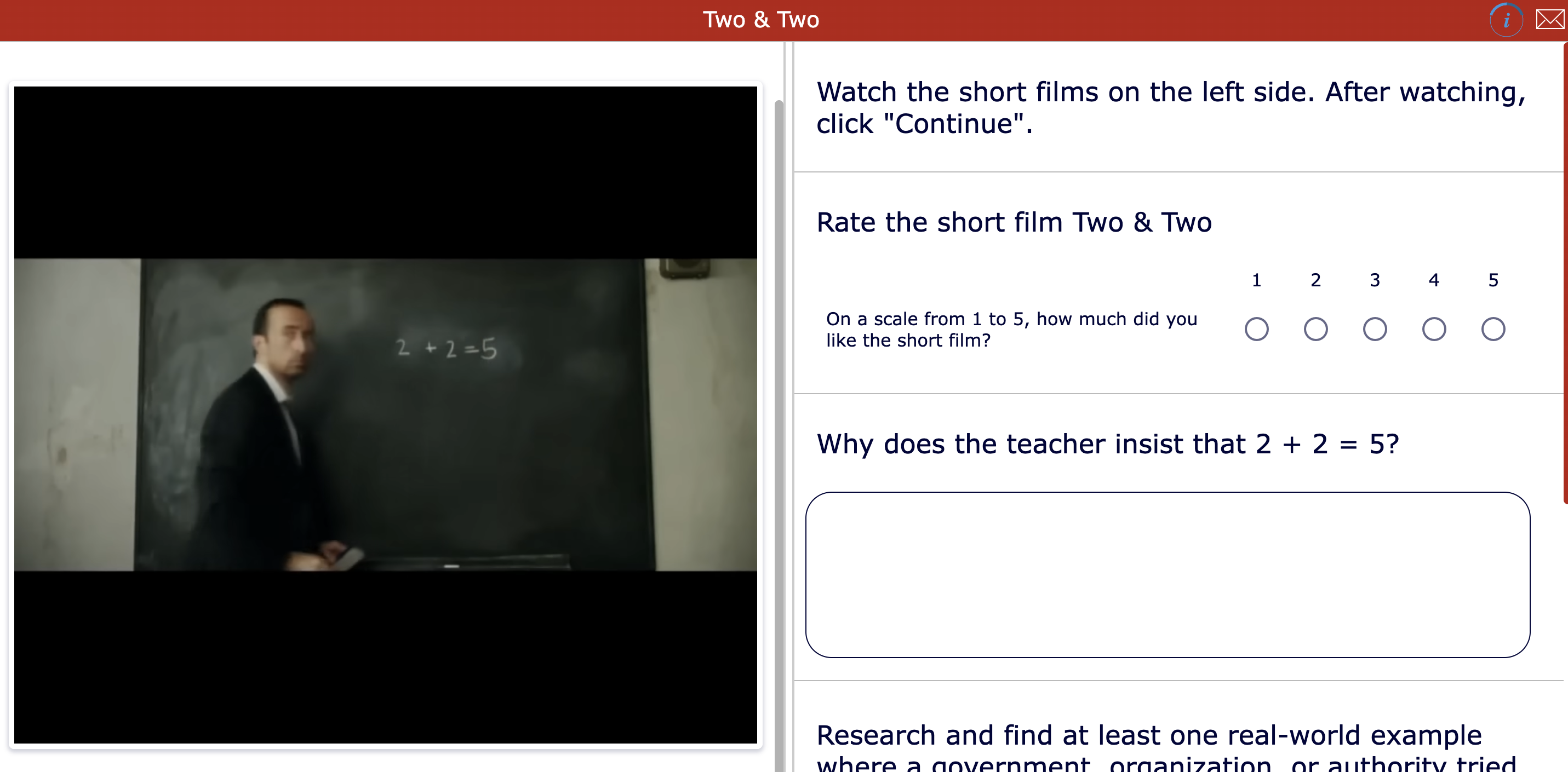 Short films - Alternative math and Two & Two
