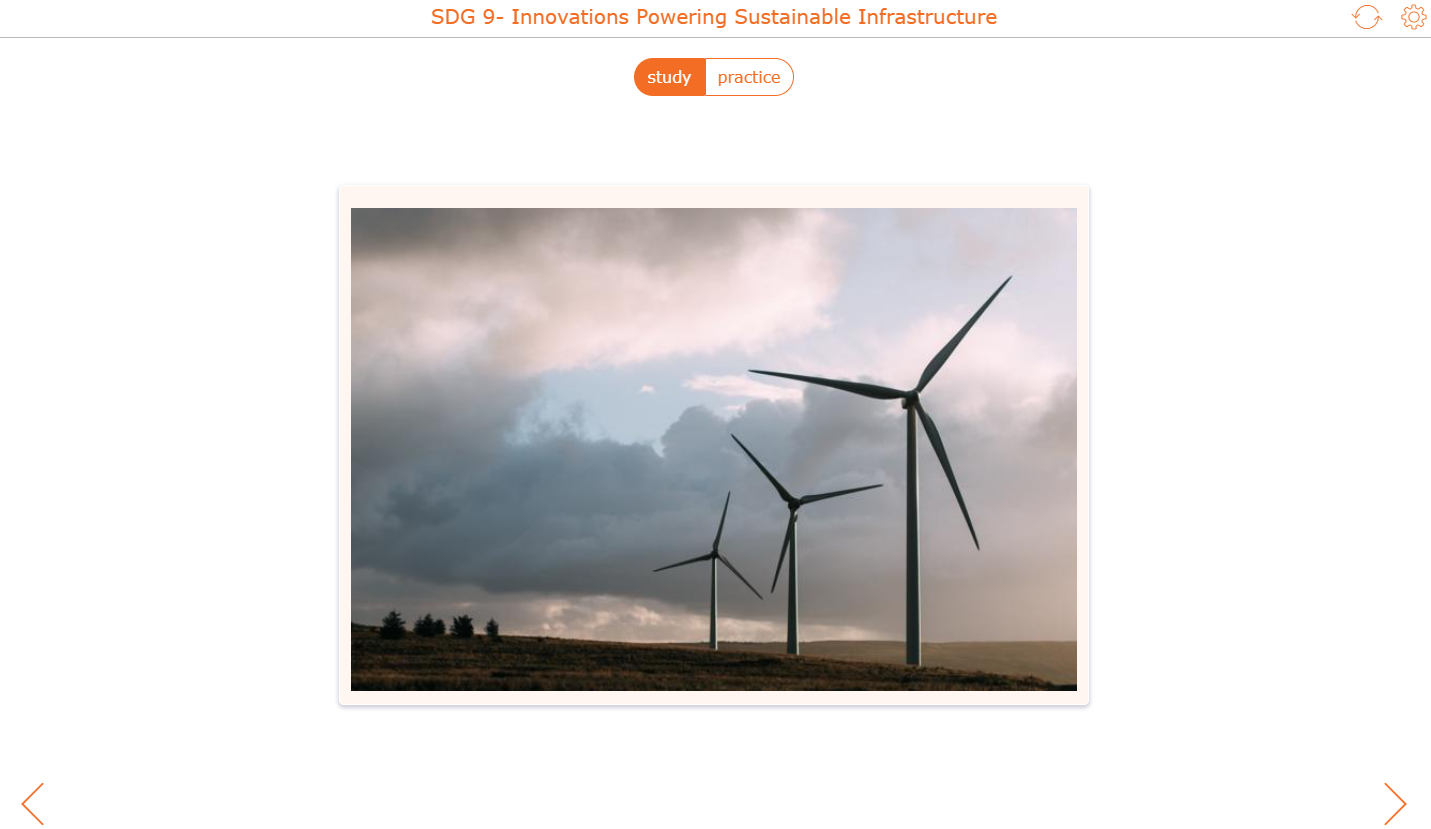 Innovations powering sustainable infrastrucure - flashcard