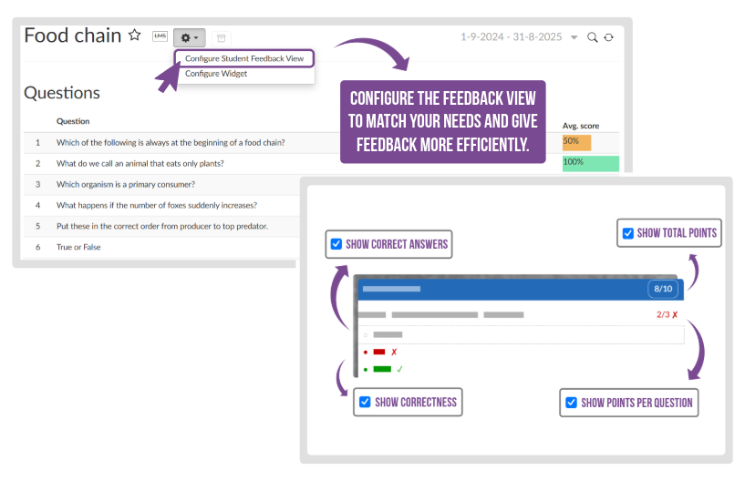 Configure the feedback view