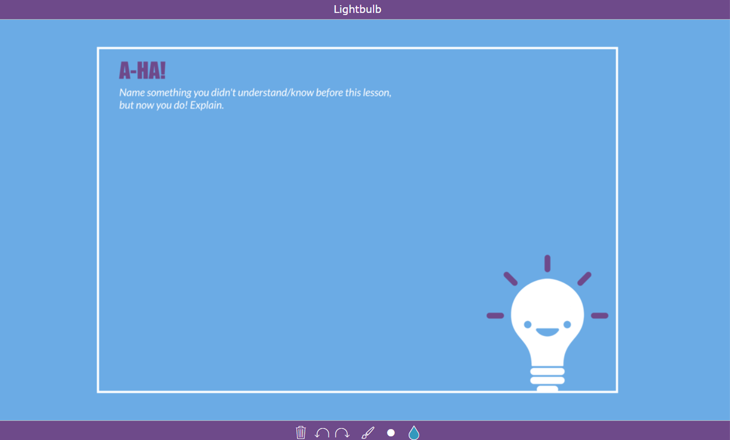 digital exit ticket - lightbulb